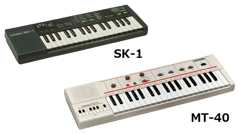 Photos of the classic Casio popular models "SK-1" and "MT-40"
