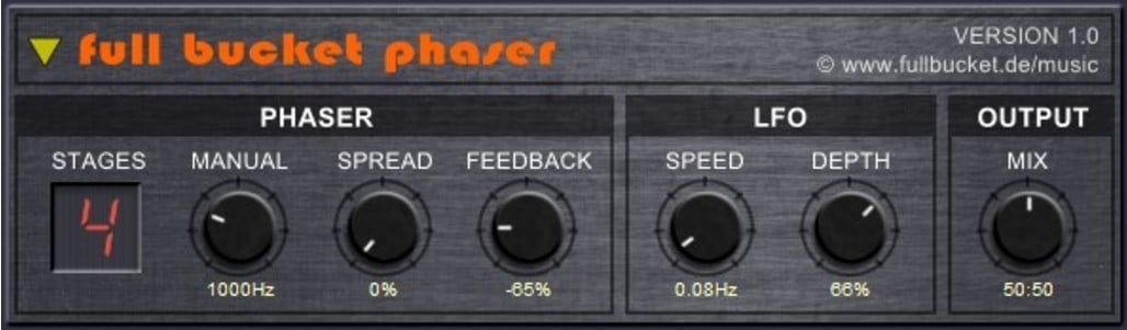 Full Bucket Music 的免費 Phaser Plugin，適用於 MAC 及 Windows 系統