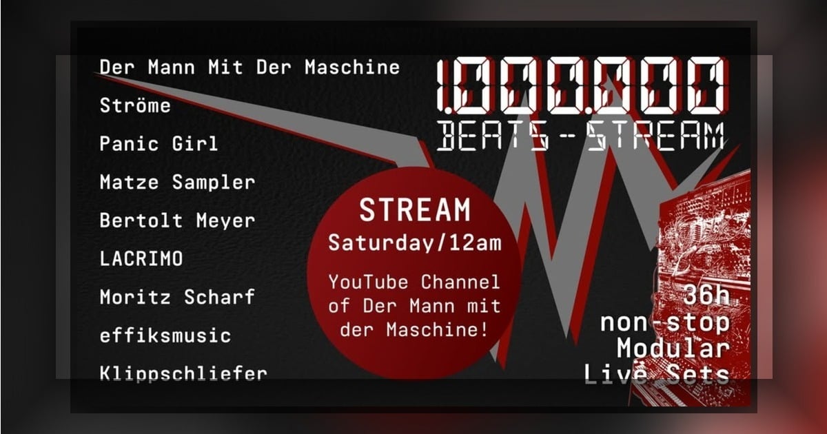 一百萬個節拍不停歇！1,000,000 Beats Stream 帶你看 36 小時模組合成器直播馬拉松
