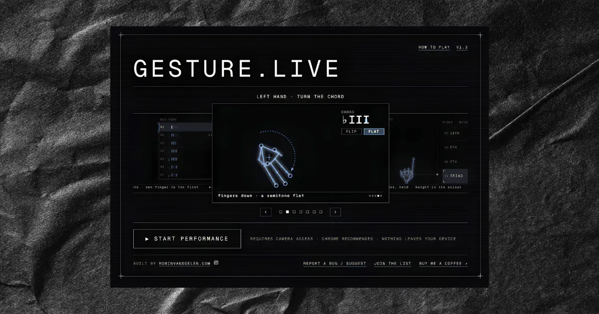 揮手就能做音樂！免費網頁應用程式 gesture.live 讓視訊鏡頭秒變樂器