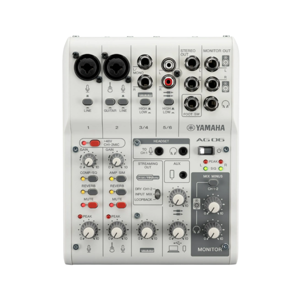 Yamaha AG06 MKII 直播型錄音介面/混音器 MK2 白色款 聲卡 - Podcast 直播錄音介面