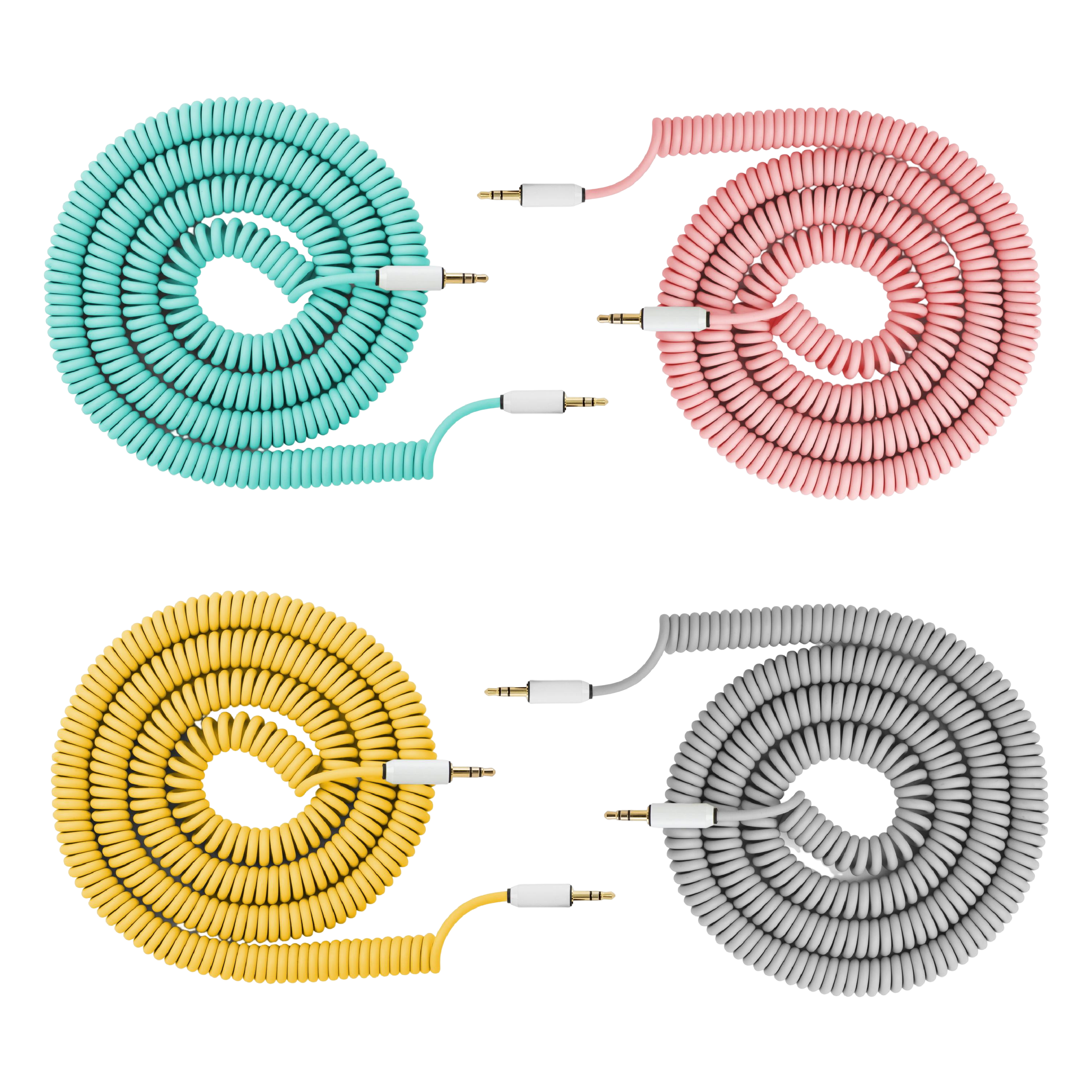 Candycords 3.5mm 對 3.5mm TRS 音源線 音訊線 捲線雙直頭 單條 四色可選 100cm ACV5