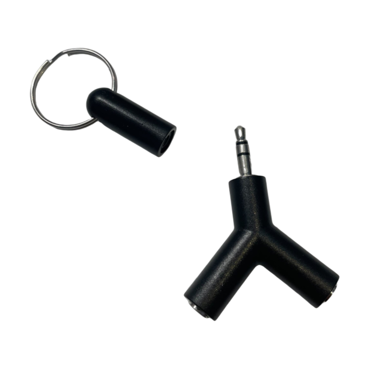 3.5MM 耳機一分二轉接頭 轉接鑰匙圈