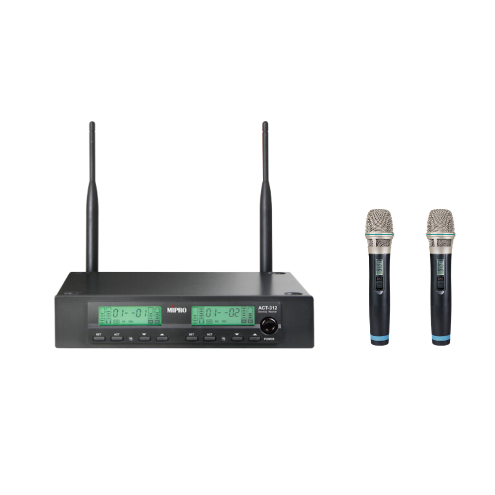 ACT-312 UHF 類比雙頻道接收機 無線麥克風系統