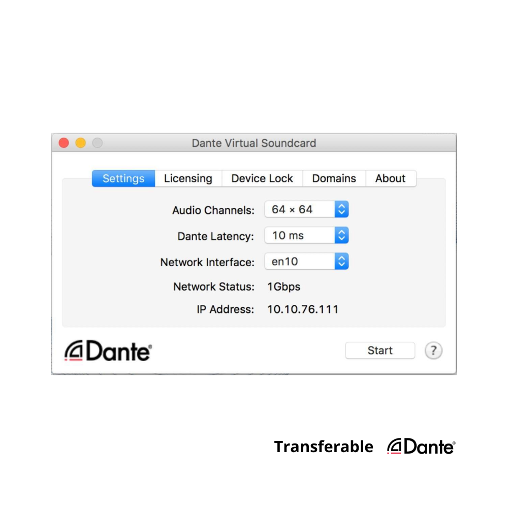Dante Virtual Soundcard Transferable 虛擬音效卡 DVS 軟體（購買前請先詢問） 