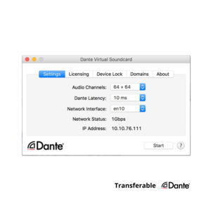 Audinate Dante Virtual Soundcard Transferable 虛擬音效卡 DVS 軟體（購買前請先詢問）  - AoE 錄音介面