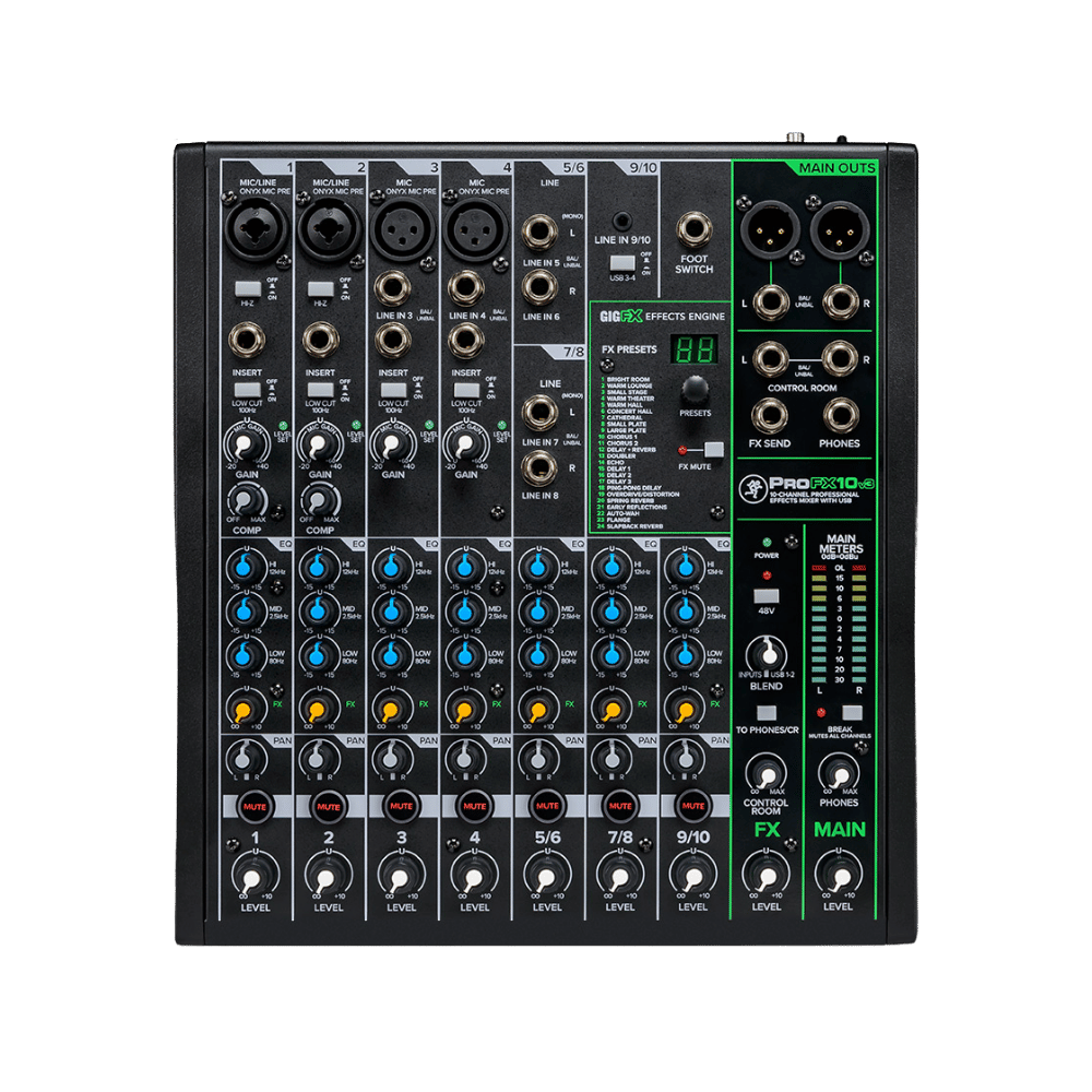 ProFX10v3 混音器 介面