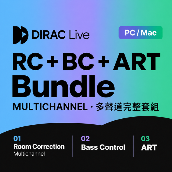 Dirac Live Processor ART Bundle Multichannel (Room Correction + Bass Control + ART) 空間校正軟體 - 音訊校正軟體