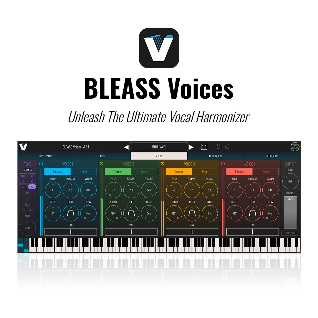 BLEASS Voices 人聲和聲 / 移調處理 Plugin (下載版) - 主圖