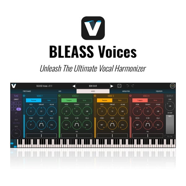 BLEASS Voices 人聲和聲 / 移調處理 Plugin (下載版) - 人聲 / 音準校正軟體