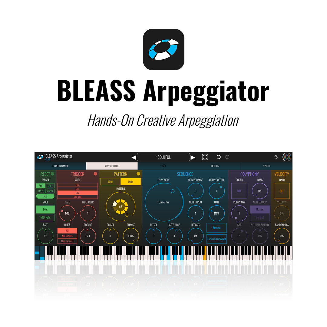 BLEASS Arpeggiator 琶音 / MIDI 序列生成 Plugin (下載版) - 產品圖片 1