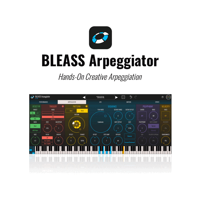 BLEASS Arpeggiator 琶音 / MIDI 序列生成 Plugin (下載版) - 主圖