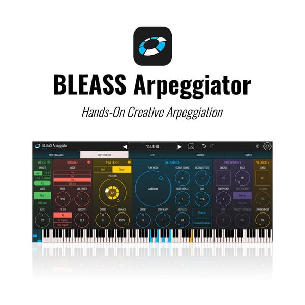 BLEASS Arpeggiator 琶音 / MIDI 序列生成 Plugin (下載版) - MIDI 樂曲、序列生成 Plugin