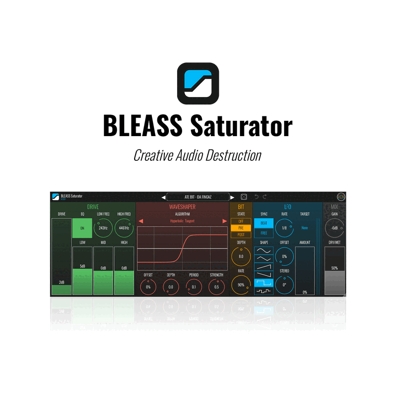 BLEASS Saturator 飽和失真效果器 Plugin (下載版) - 主圖