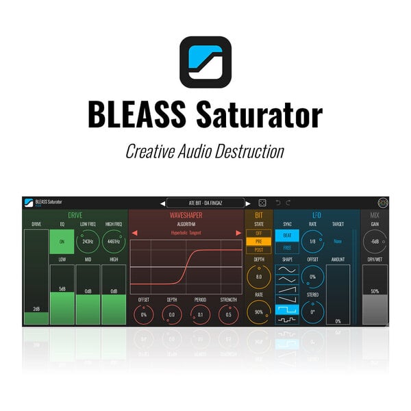 BLEASS Saturator 飽和失真效果器 Plugin (下載版) - 效果器軟體 Plugin