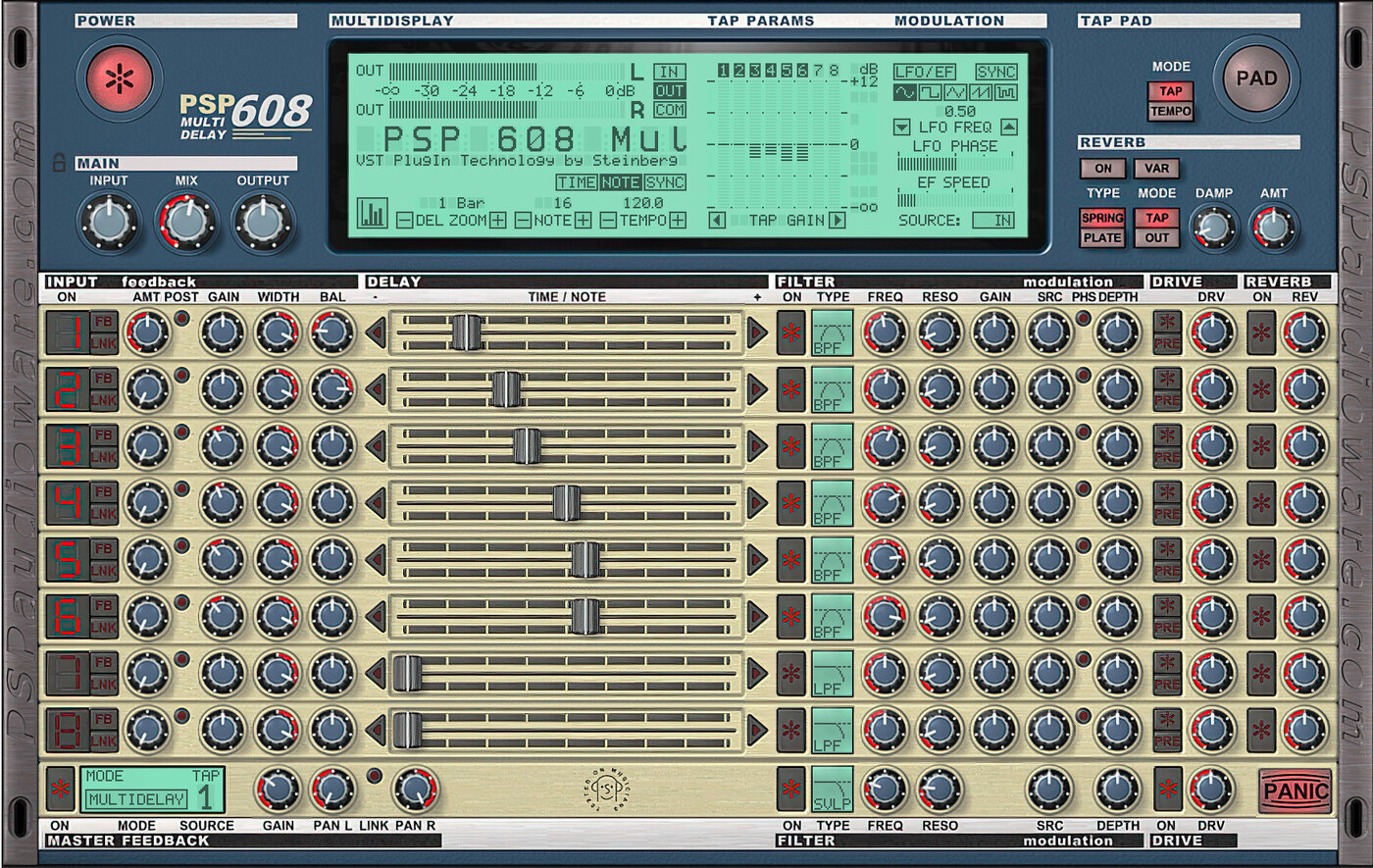 PSP Audioware 608 Multi-Delay 多分頭延遲效果器 Plugin (下載版) - 產品圖片 1