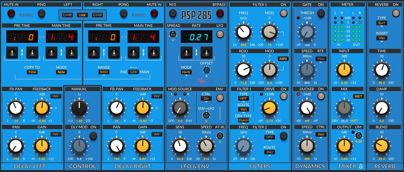 PSP Audioware 285 半模組化延遲機 Plugin (下載版) - 效果器軟體 Plugin