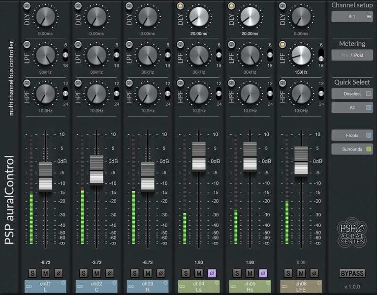 PSP Audioware auralControl 多聲道錄音 / 混音 / 母帶工具 Plugin (下載版) - 多聲道 / 空間音訊處理