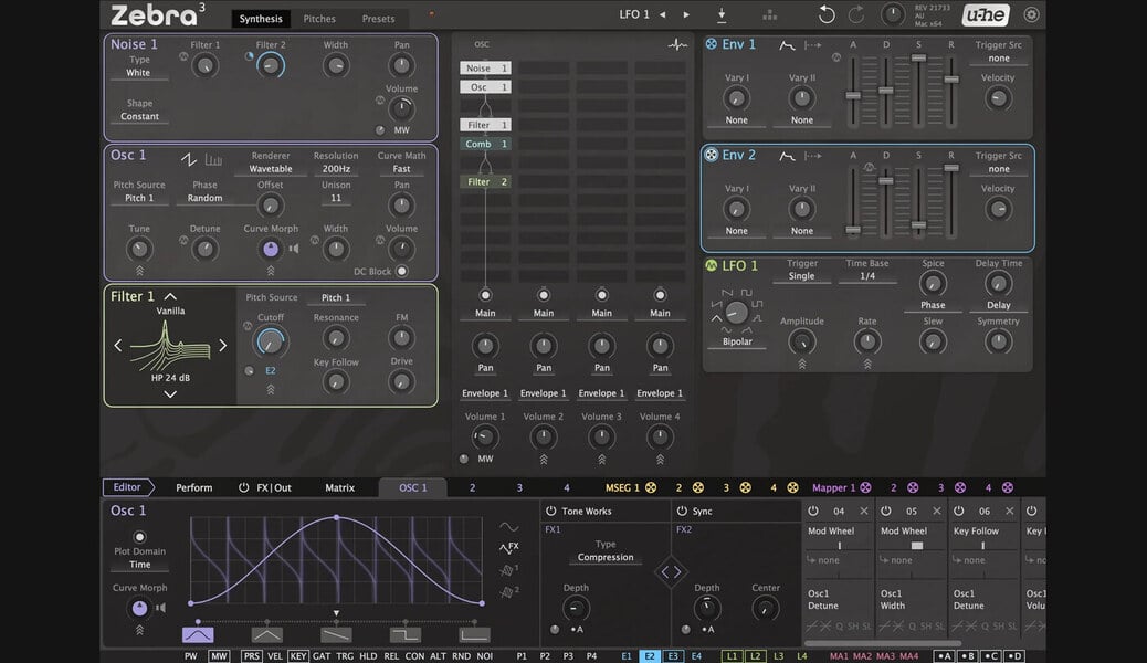 u-he Zebra 3 模組化混合合成器 Plugin (下載版) - 音源軟體 Plugin 