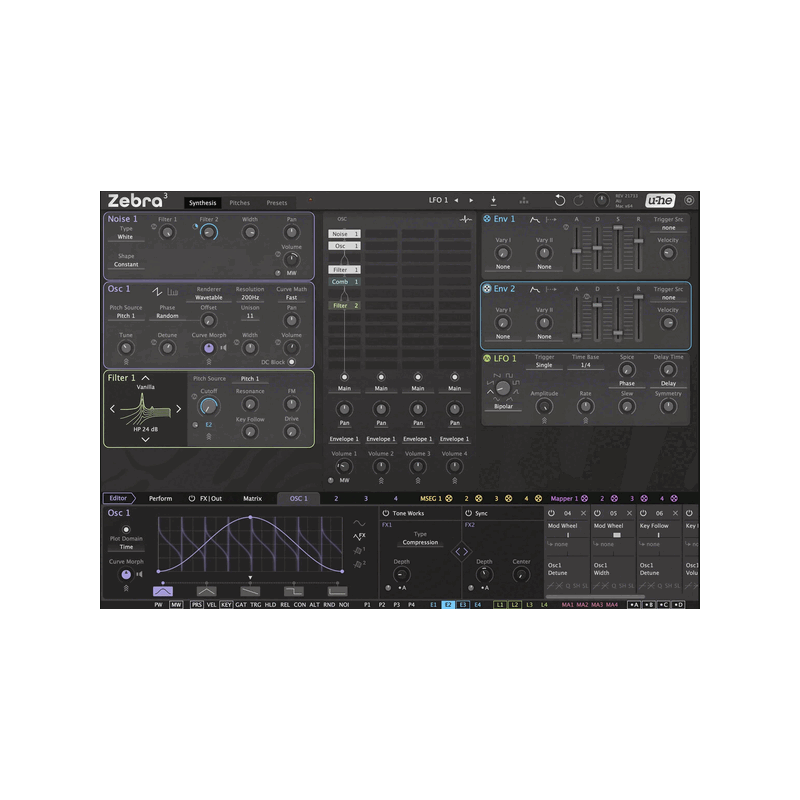 u-he Zebra 3 模組化混合合成器 Plugin (下載版) - 主圖