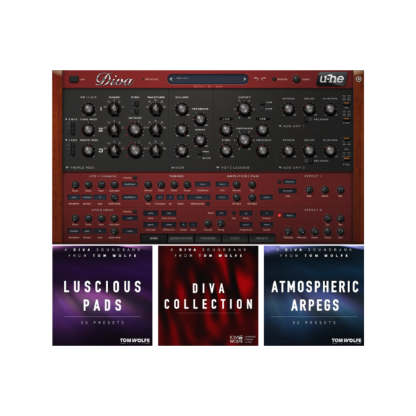 u-he Diva Tom Wolfe Bundle 類比合成器音源 + 150 組音色套組 Plugin (下載版) - 軟體套組 Bundles