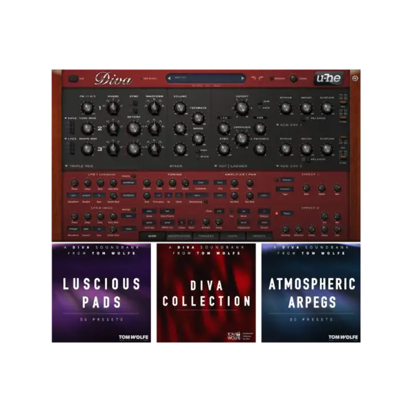 u-he Diva Tom Wolfe Bundle 類比合成器音源 + 150 組音色套組 Plugin (下載版) - 軟體套組 Bundles