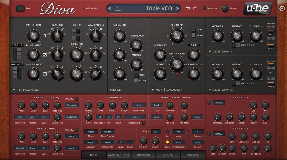 Diva Tom Wolfe Bundle 類比合成器 + 150 組音色套組 (下載版)
