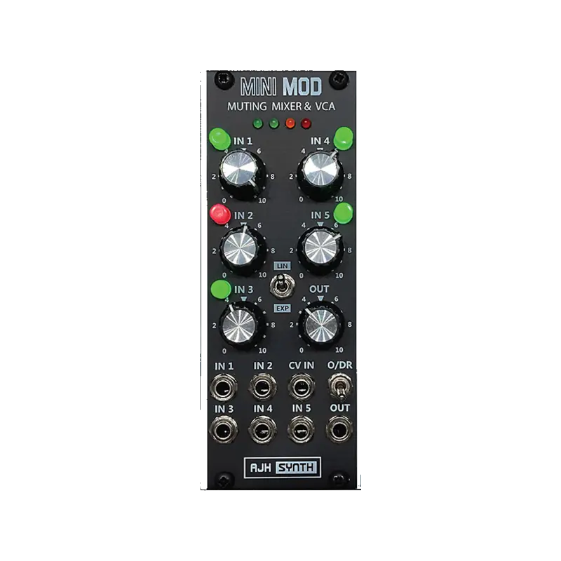 AJH Synth MiniMod Muting Mixer & VCA 五聲道靜音混音器 Eurorack 模組 - 主圖