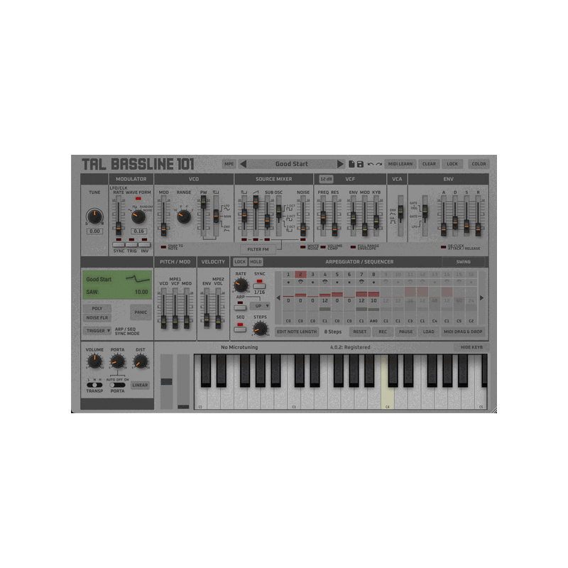 TAL Software BassLine-101 SH-101 單音合成器 Plugin (下載版) - 產品圖片 1
