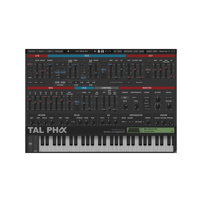 TAL Software Pha Alpha Juno 類比建模合成器 Plugin (下載版) - 產品圖片 1