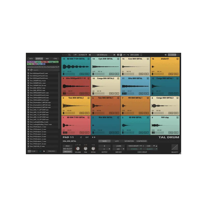 TAL Software Drum 取樣鼓機 Plugin (下載版) - 主圖