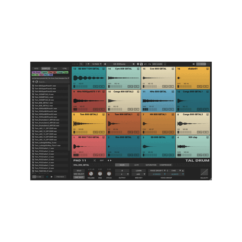 TAL Software Drum 取樣鼓機 Plugin (下載版) - 產品圖片 1