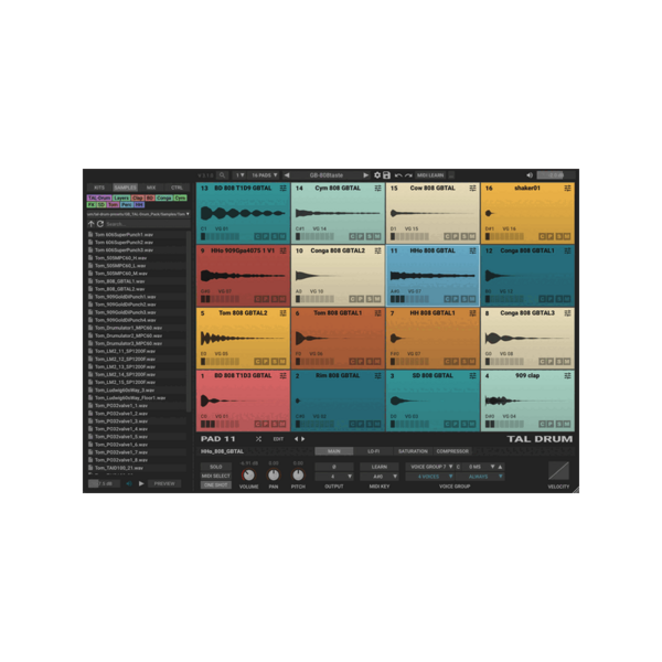 TAL Software Drum 取樣鼓機 Plugin (下載版) - 音源軟體 Plugin 