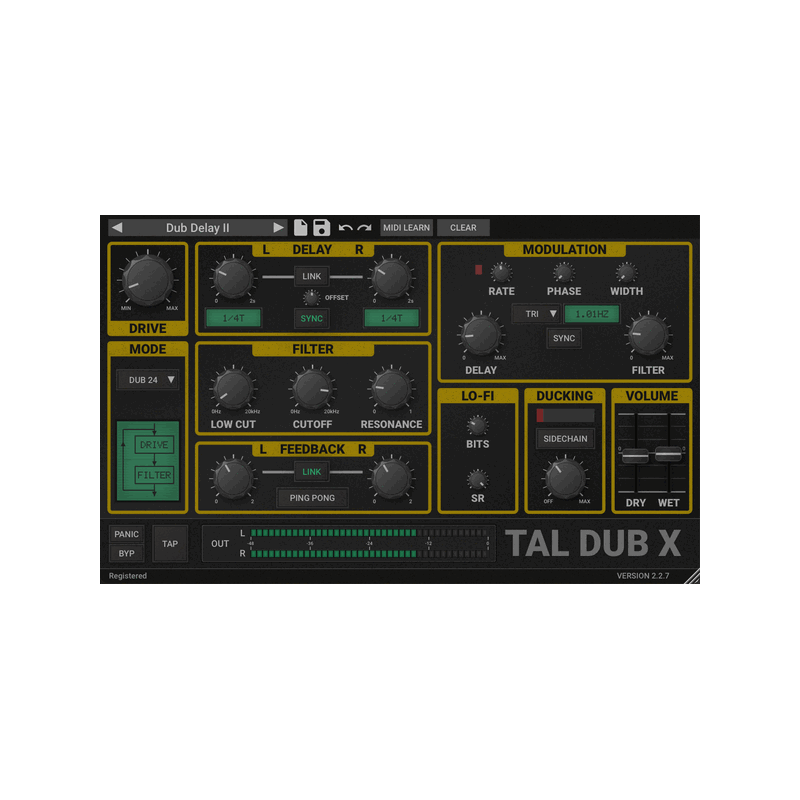 TAL Software Dub-X Delay 效果器 Plugin (下載版) - 產品圖片 1