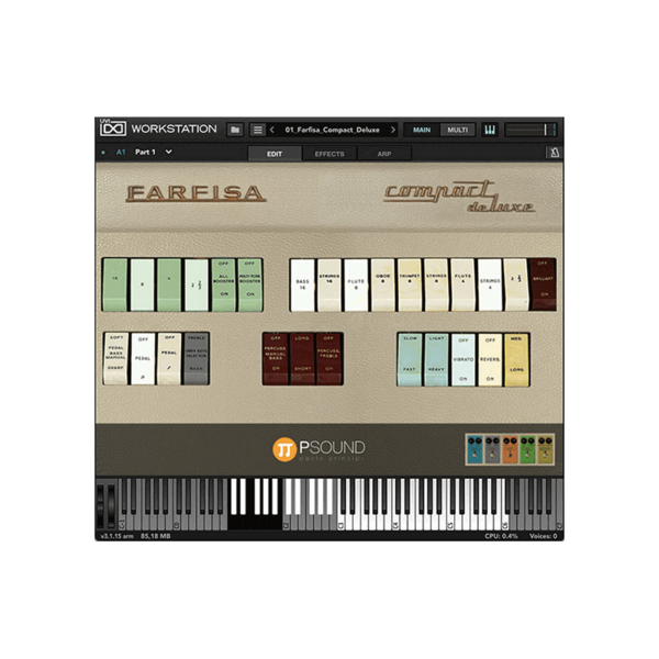 PSound Farfisa Compact Deluxe 復古電風琴音源 Plugin (下載版) - 音源軟體 Plugin 
