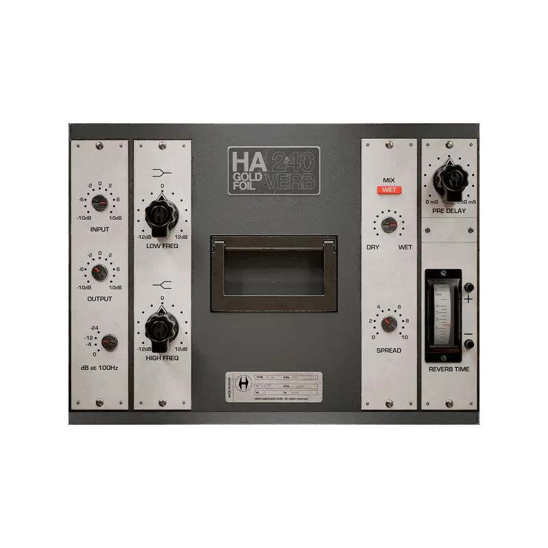 Heritage Audio HA 240 Gold Foil Verb 金箔 Reverb 效果器 Plugin (下載版) - 主圖