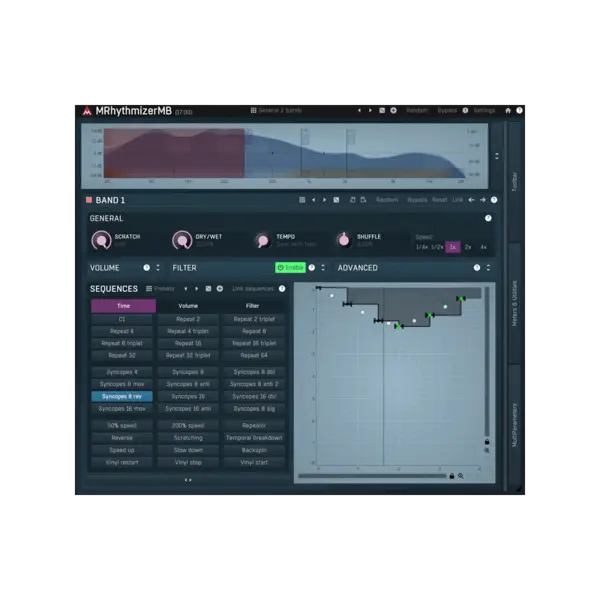 MeldaProduction MRhythmizerMB 多頻段節奏切割／時間操控效果器 Plugin (下載版) - 產品圖片 1