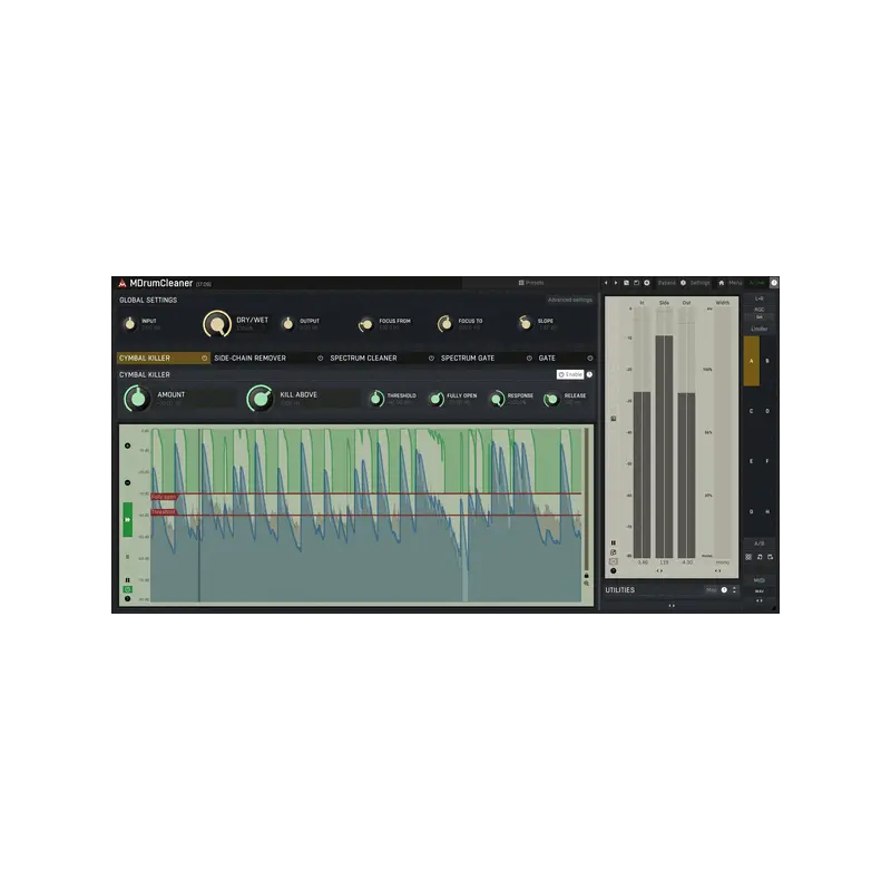 MeldaProduction MDrumCleaner 鼓組串音（Bleed）清除 Plugin (下載版) - 主圖