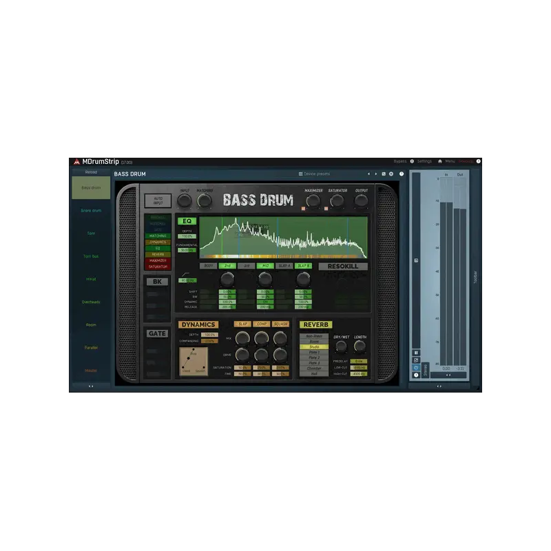 MeldaProduction MDrumStrip 爵士鼓混音通道條效果器 Plugin (下載版) - 主圖