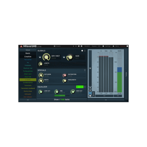 MeldaProduction MReverbMB 多頻段演算法 Reverb 效果器 Plugin (下載版) - 效果器軟體 Plugin