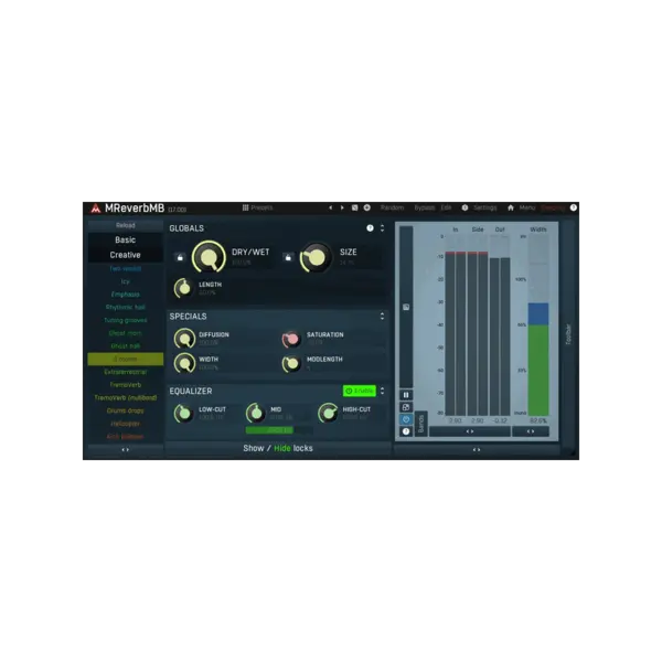 MeldaProduction MReverbMB 多頻段演算法 Reverb 效果器 Plugin (下載版) - 產品圖片 1
