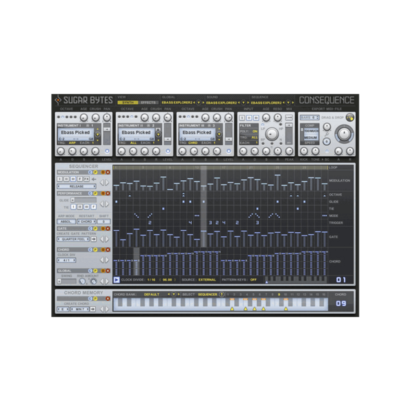 Sugar Bytes Consequence 和弦序列與琶音 MIDI 生成 Plugin (下載版) - MIDI 樂曲、序列生成 Plugin