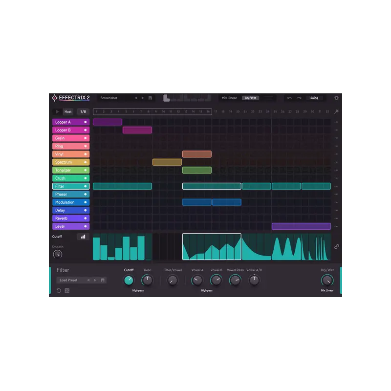 Sugar Bytes Effectrix2 步進序列多重效果器 Plugin (下載版) - 主圖