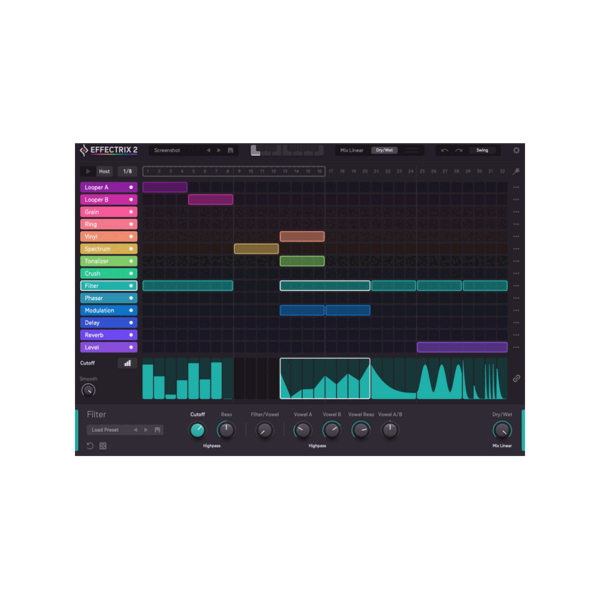 Sugar Bytes Effectrix2 步進序列多重效果器 Plugin (下載版) - 效果器軟體 Plugin