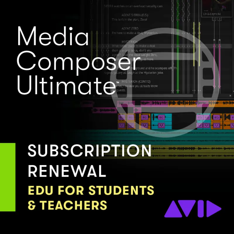Avid Media Composer Ultimate EDU 影片剪輯軟體 一年期訂閱續訂 教育版 (下載版) - 主圖