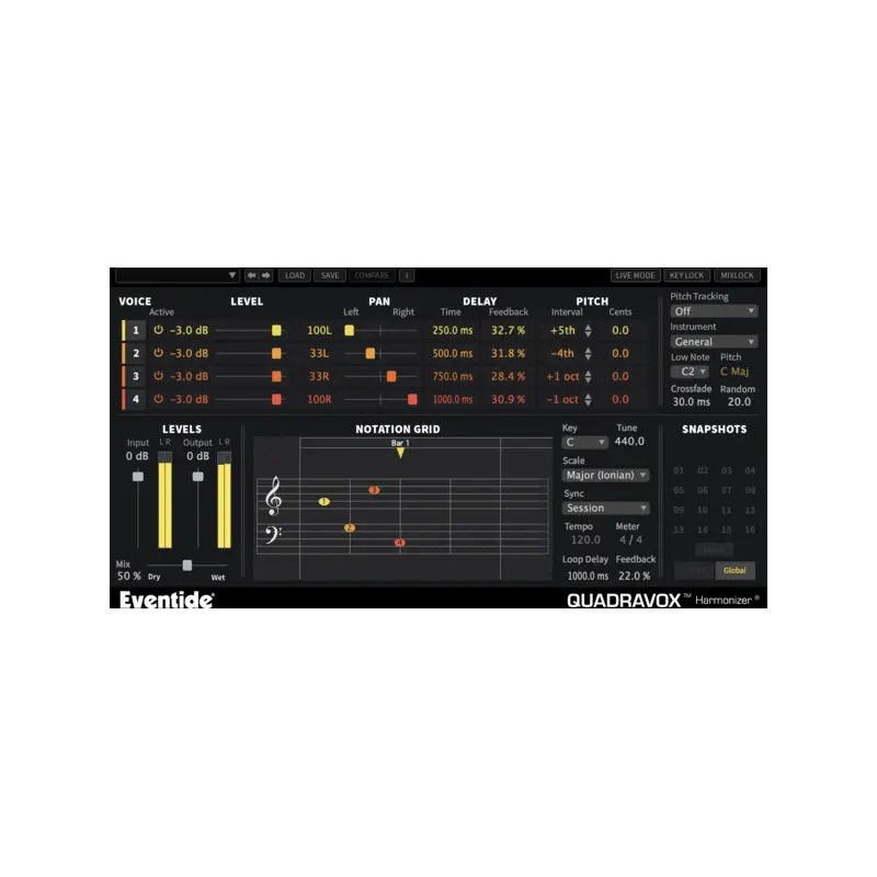 Eventide Quadravox 四聲部和聲 Pitch 效果器 Plugin (下載版) - 主圖