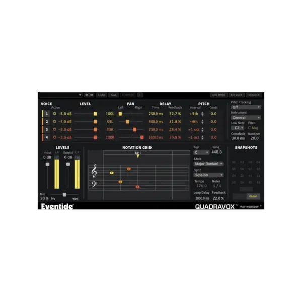 Eventide Quadravox 四聲部和聲 Pitch 效果器 Plugin (下載版) - 產品圖片 1