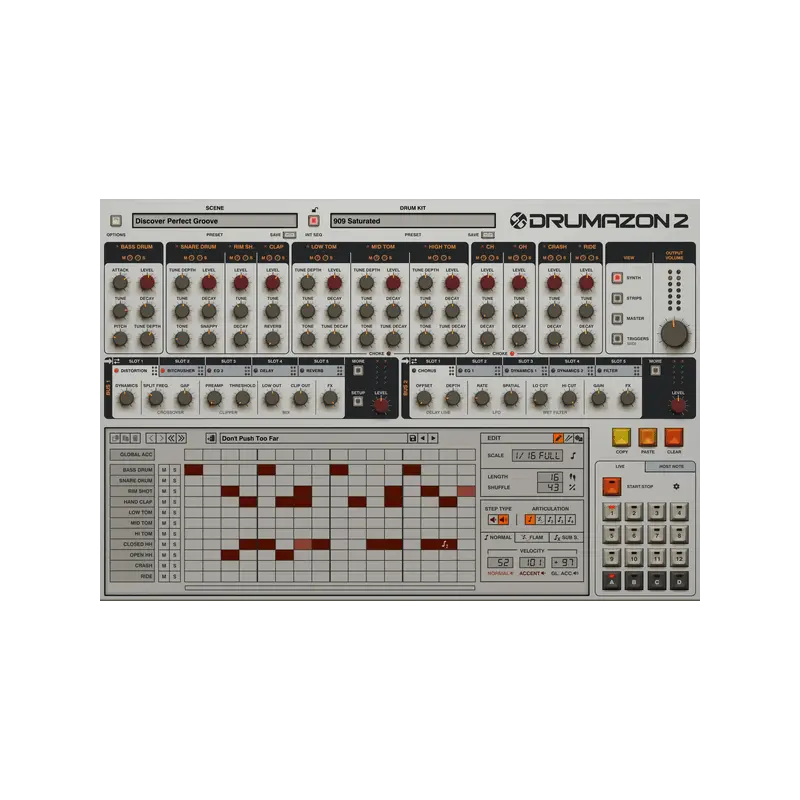 D16 Group Audio Software Drumazon 2 TR-909 鼓機音源 Plugin (下載版) - 主圖