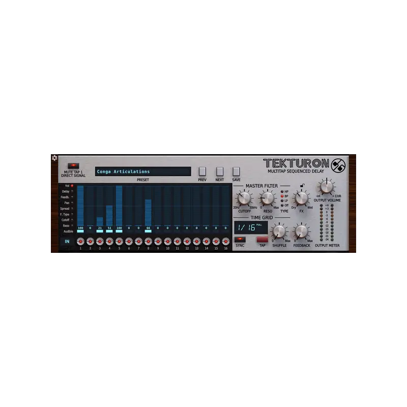 D16 Group Audio Software Tekturon Multi-Tap Delay 效果器 Plugin (下載版) - 主圖