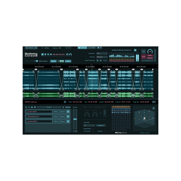 Fiedler Audio Mastering Console 2 Dolby Atmos 母帶處理軟體 (下載版) - 多聲道 / 空間音訊處理